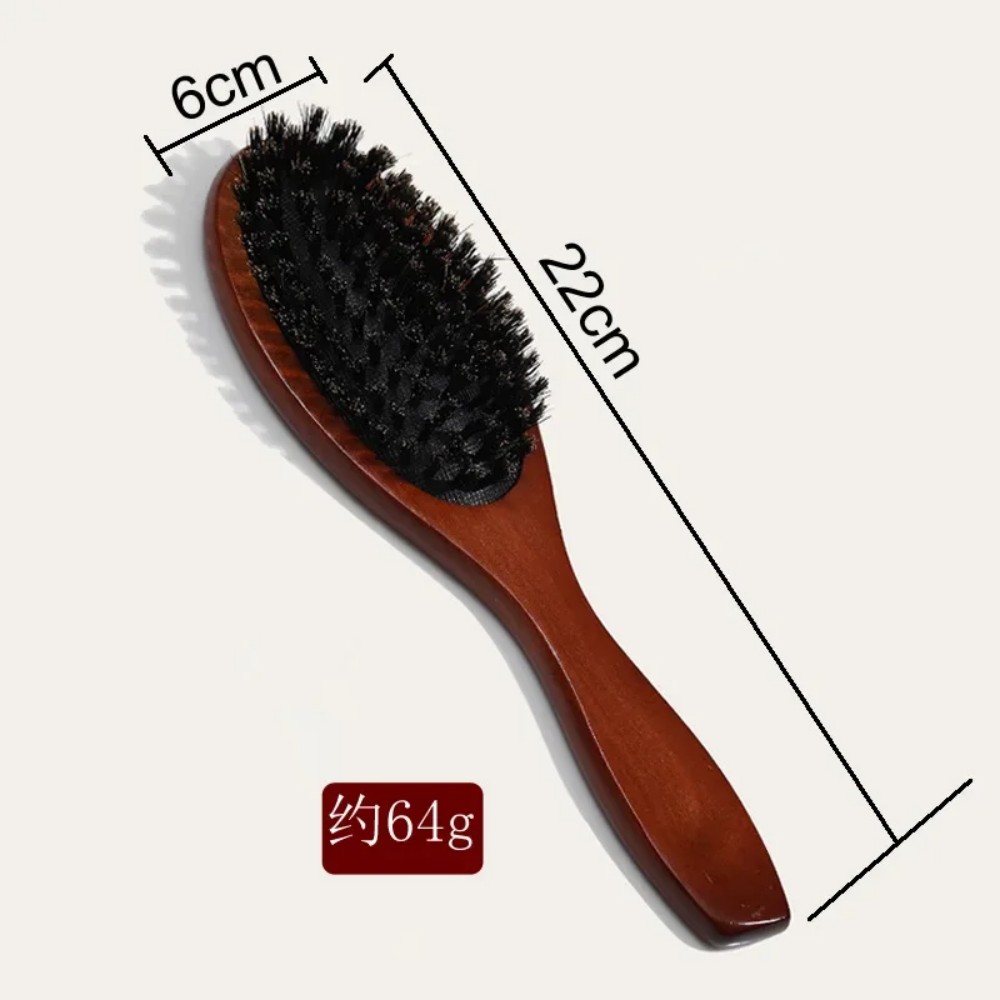 Naturligt galtborst hårborste massage kam antistatiskt hår hårbotten paddel borste bok träskaft hår borste kam styling verktyg