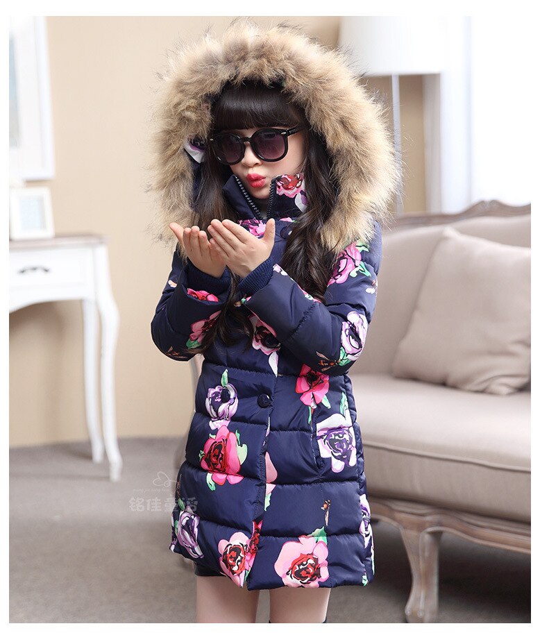 Manteau D'hiver Fille Bleu Doublé Polaire épais - Taille 8 Ans - Marque Blue Seven - Occasion Très Bon état