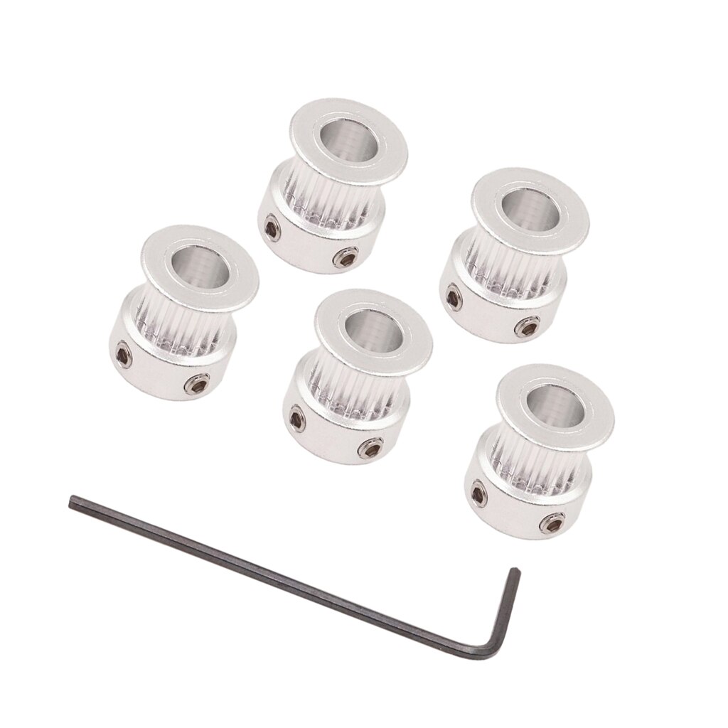 5 stukken Tijd Poelie, 5mm Boring 16 Tanden 3D Printer Synchrone Distributieriem Pulley Gear Tandwiel met Inbussleutel
