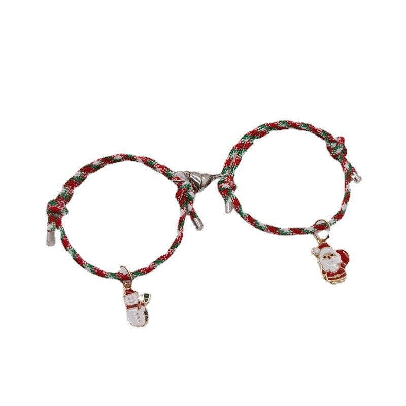 Neue Weihnachten Liebe Magnet Liebe Paar Armband Paar Schneemann Elch Freundin Armband freundschaft armbänder