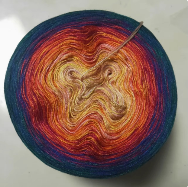 300g Rainbow Gradient Color Cake Yarn Organic Cotton Blend Yarn Segmented splicing line DIY Scarf Shawl Skirt Wool Yarn Crochet: Red