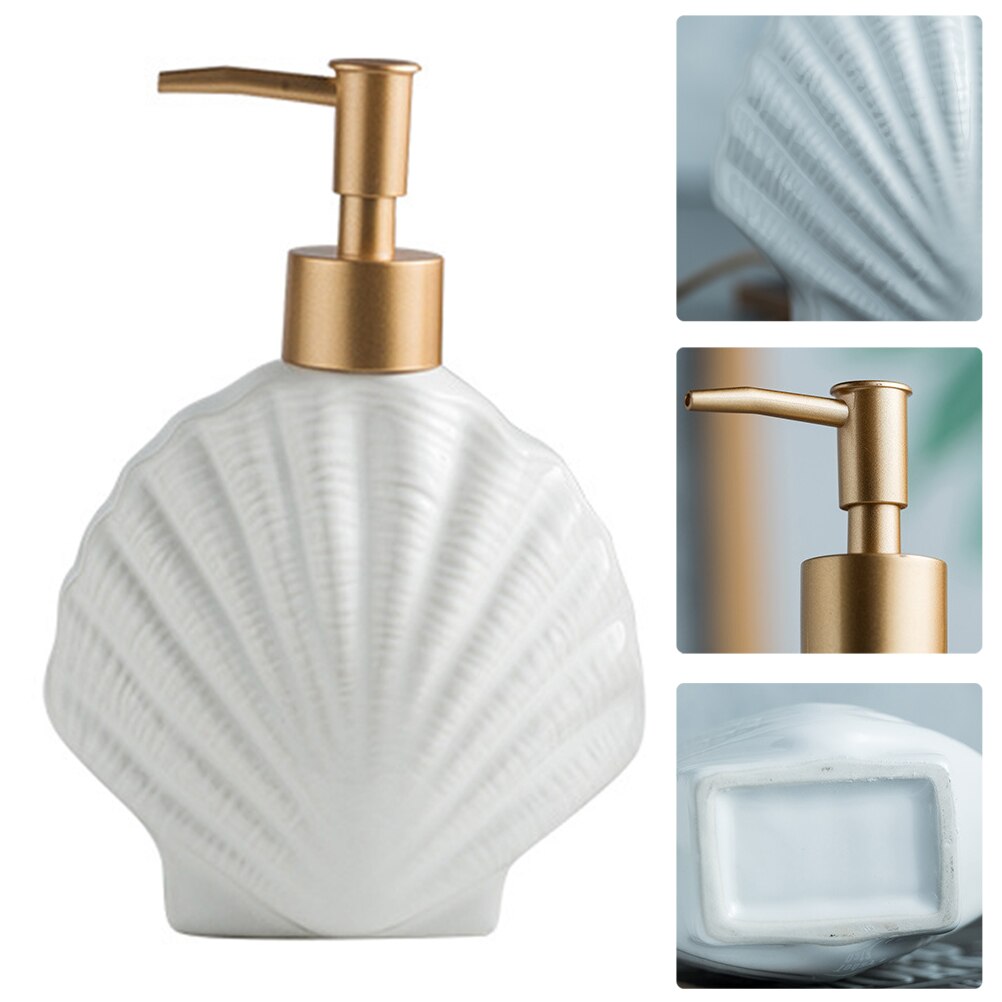 Bathroom Ceramic Shampoo Pump Bottle White Ceramic Soap Dispenser Pump Bottle