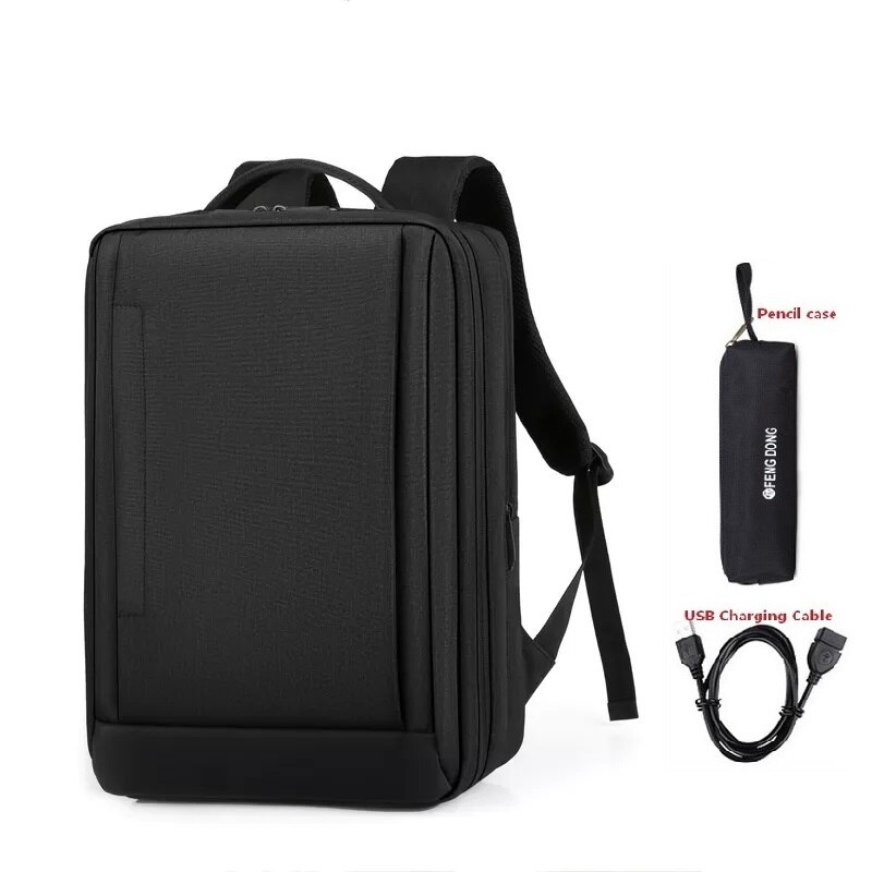 Men's backpack 15.6 Inch Laptop Backpacks Business Notebook Mochila Waterproof Back Pack USB Charging Travel Bags student bag: Set 4