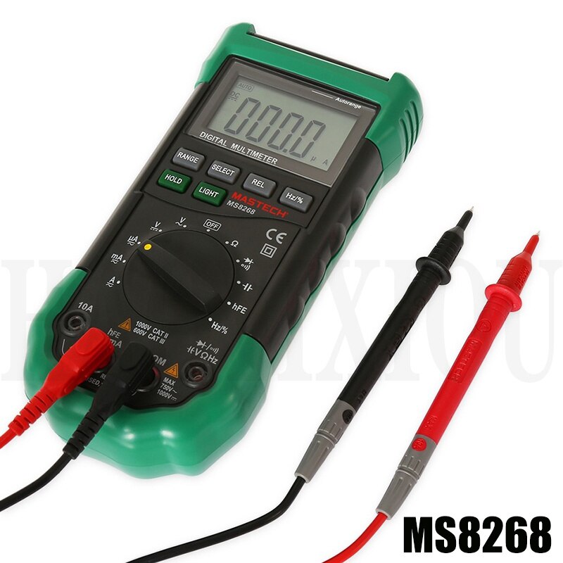 Mastech MS8268 Digitale Multimeter Lcd Auto Range Porotection Ac/Dc Multimeter Voltmeter Amperemeter Frequentie Condensator Tester