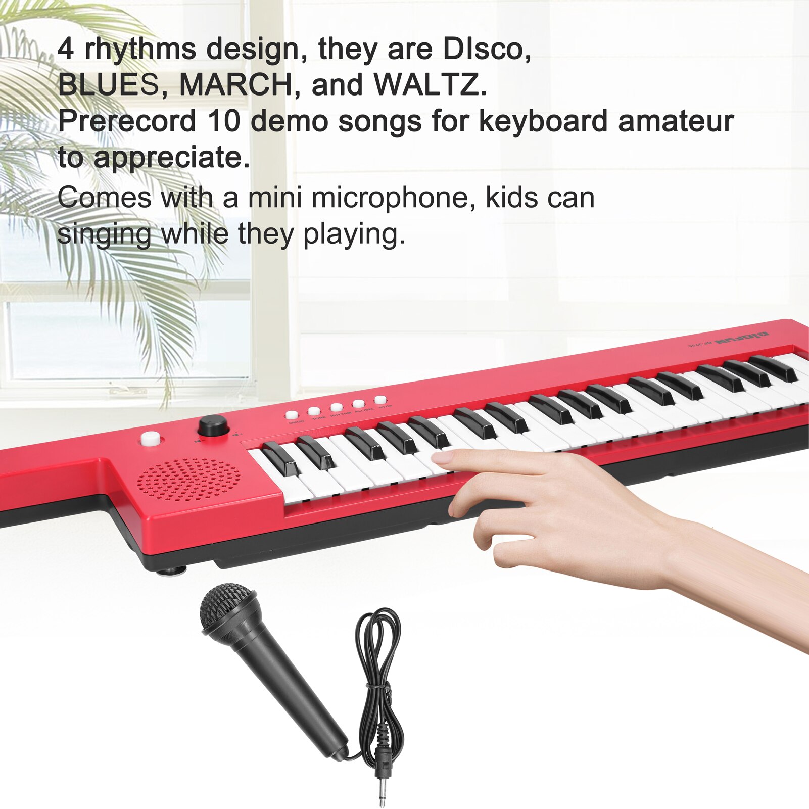Clavier d&#39;orgue électronique Rechargeable de Type C, 37 touches, pour Piano, guitare et Microphone, d&#39;éveil Musical