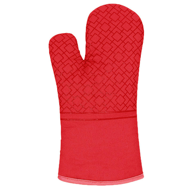 Oven Mitts And Pot Holders , Kitchen Oven Glove High Heat Resistant 500 Degree Extra Long Oven Mitts And Potholder: Red-Gloves