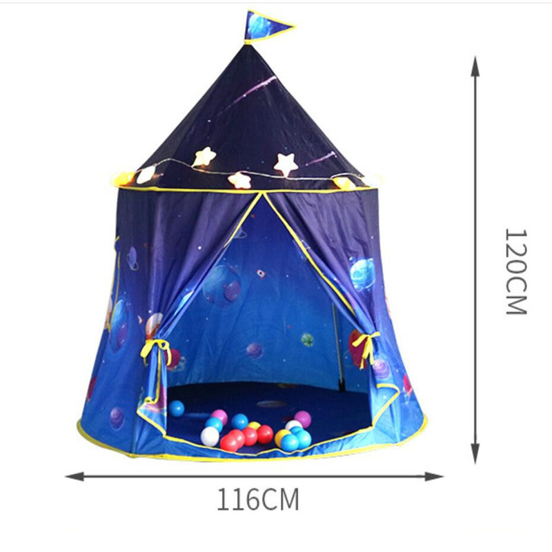 1,3 M Tragbare kinder Zelt Wigwam Klapp Kinder Zelte Tipi Baby Spielen Haus Große Mädchen Rosa Prinzessin Burg Kind room Decor: Deep Blue-5