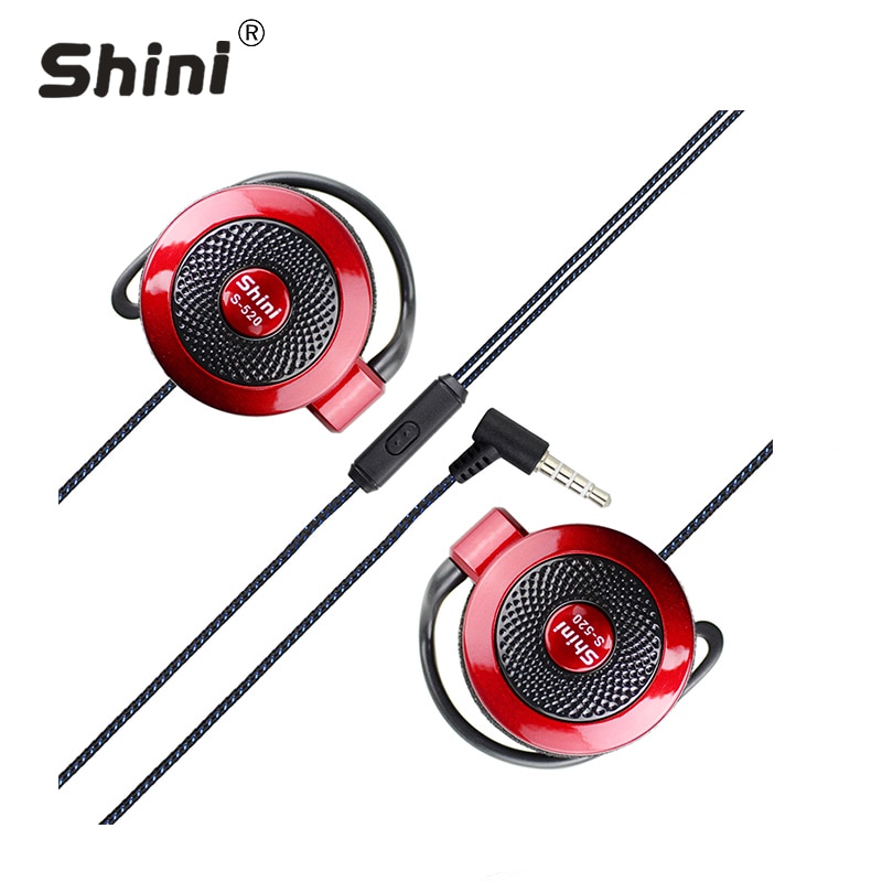Shini  s520 oorhaak oordopjes bekabelde hoofdtelefoon 3.5mm super bass headset met microfoon sport oordopjes voor iphone xiaomi huawei