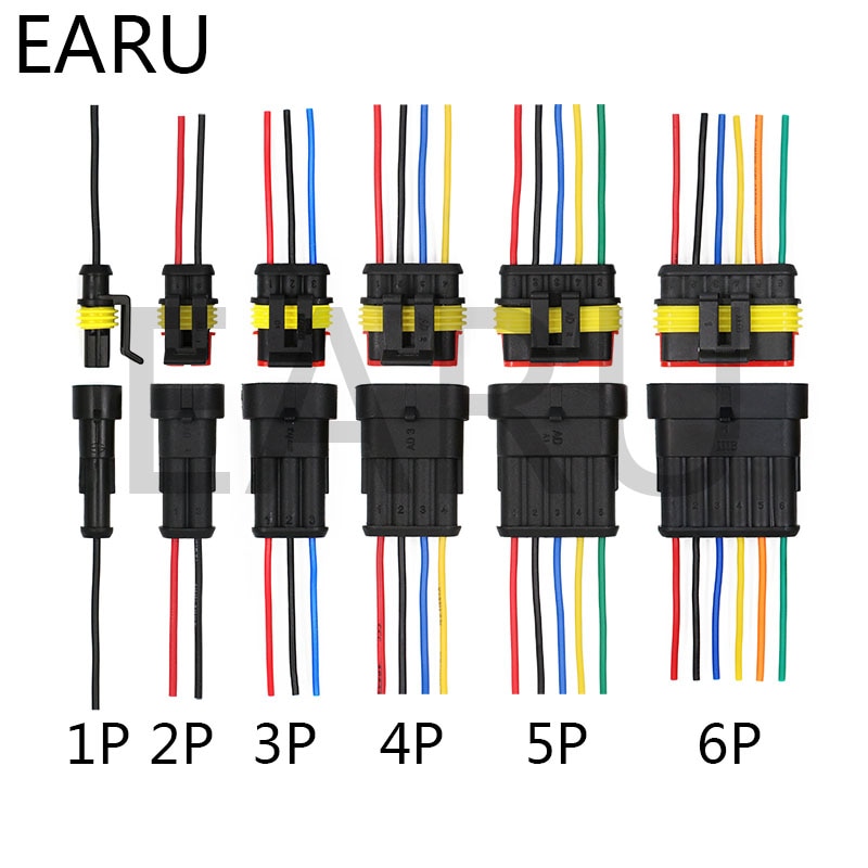 1 set AMP 1 P 2 P 3 P 4 P 5 P 6 P Way Waterdichte Elektrische Auto Connector man Vrouw Plug met Draad kabelboom voor Auto Motorfiets