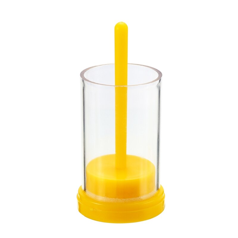 Plastic Queen Bee Marking Cage Marker Bottle W/ Plunger Beekeeping Equipment for Capture the Queen Bee Without Hurting It