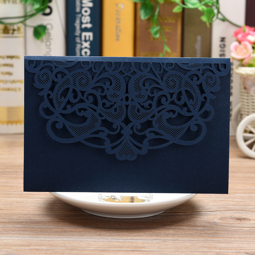 Pearl Paper Wedding Cards with Blank Inner Sheet 10PCS Invitations Cards For Wedding Birthday Wedding Invitations Cards