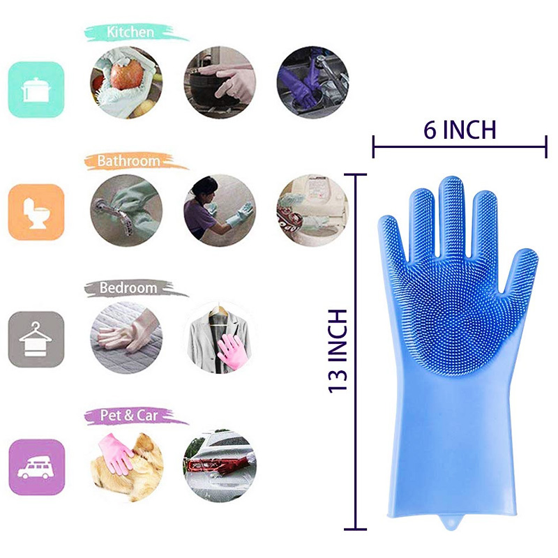 Gants de nettoyage en Silicone | directe, magique Silicone pour la vaisselle, outils de nettoyage, lavage de la vaisselle, grande pour la cuisine, la salle de bains