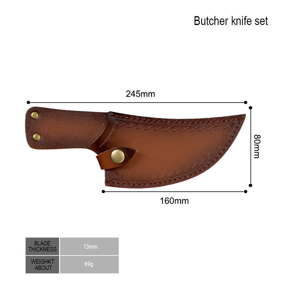 ZINZUO Kitchen Knife Edge Guards Case Leather Covers Sheath For Forged Butcher Boning Knife Blades Chef Knife Tied To Belt Tools: I.5.5 inch butcher