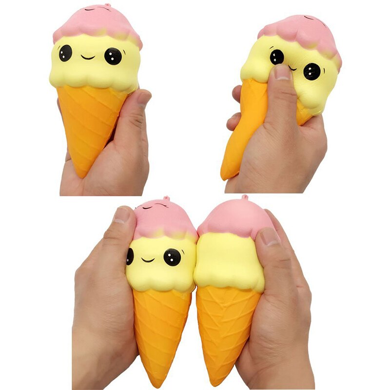 Dubbele Smiley Ijs Kawaii Squishies Langzaam Stijgende Zachte Squeeze Verlichten Druk Squishy Brood Speelgoed Telefoon Decor
