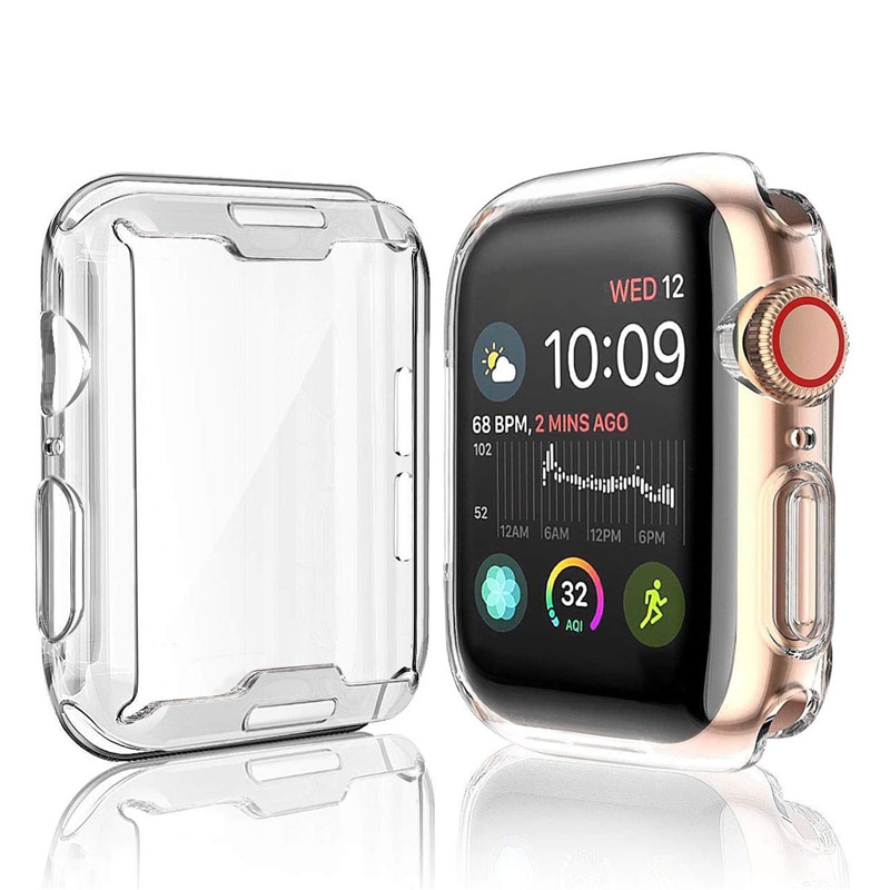Kotelo apple watch -sarjalle 5/4/3/2/1 näytönsuoja 38mm 40mm 42mm 44mm yleissuojakotelo tpu kirkas ultraohut kansi
