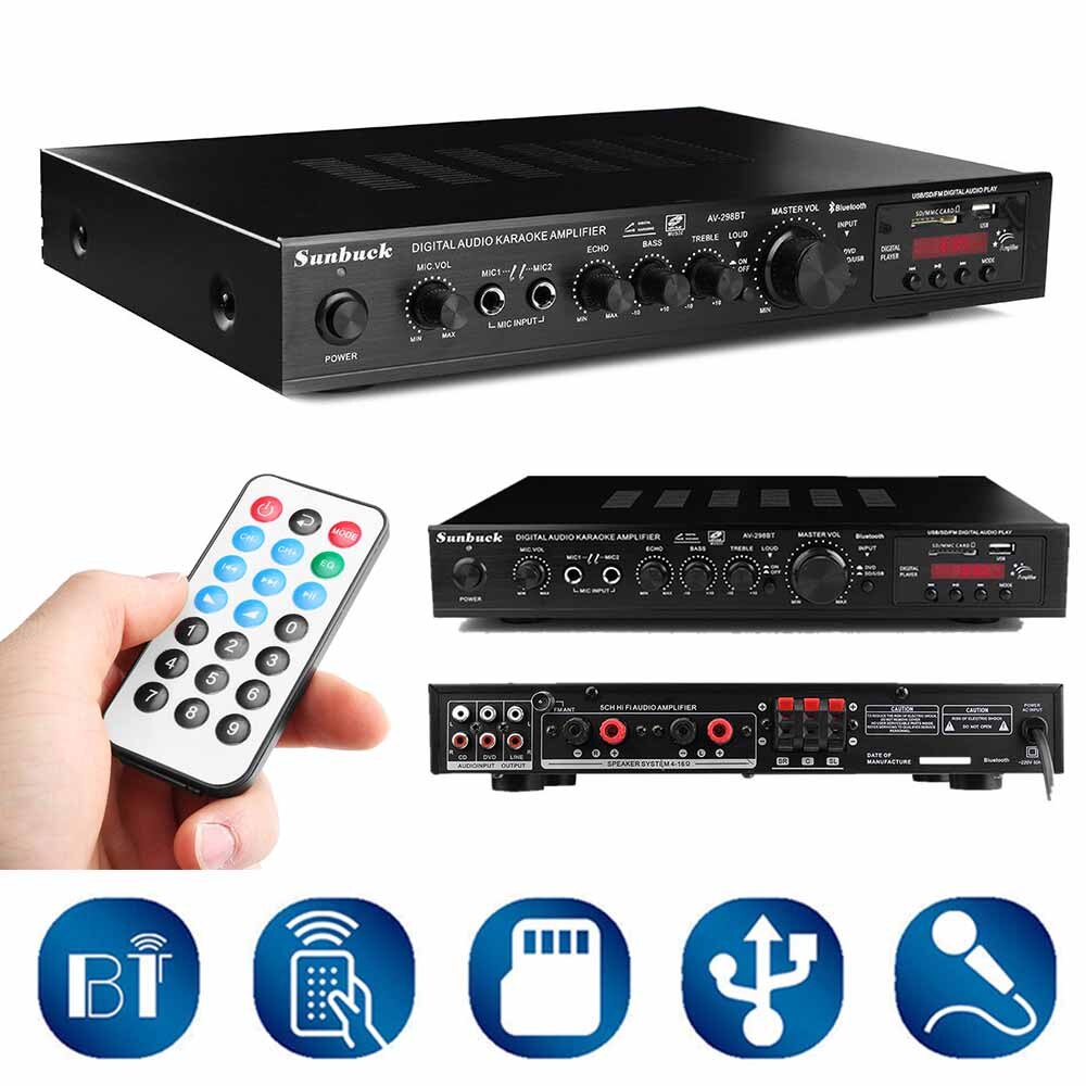 Sunbuck 5-channel Bluetooth amplifier black gun amplifier home theater audio system amplifier