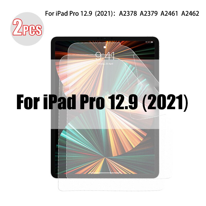 2 sztuk papieru Tablet jak Screen Protector dla Ipad Pro 11 12.9 2021 10.5 10.2 2020 9 Film dla Ipad Air Mini 6 5 4 3 2 1 bez szkła: For Pro 12.9 (2021)