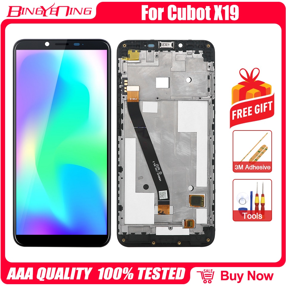 Original For Cubot X19 LCD&Touch screen Digitizer with frame display Screen module accessories Assembly Replacement