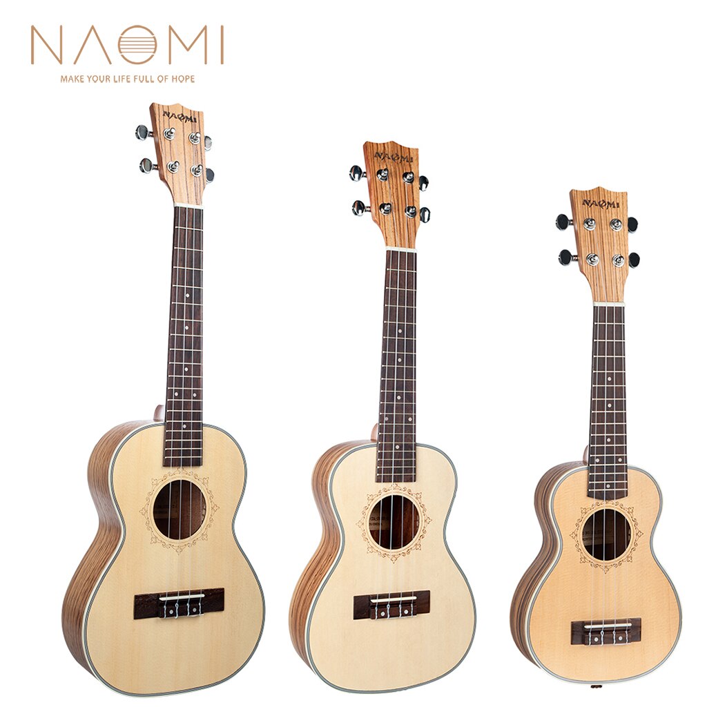 Naomi ukulele akustisk ukulele studerende ukulele 4 strenge guitar hawaii guitar guitarra 21 " 23 " 26 "ukulele option