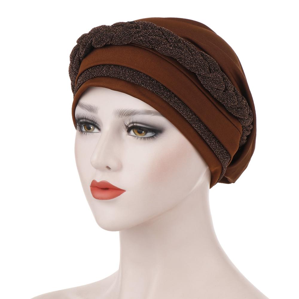 Twee-Tone Mode Moslim Tulband Motorkap Klaar Te Dragen Innerlijke Hijaabs Islamitische Wraps Vrouwen Hoofd Sjaal hijab Caps: 4