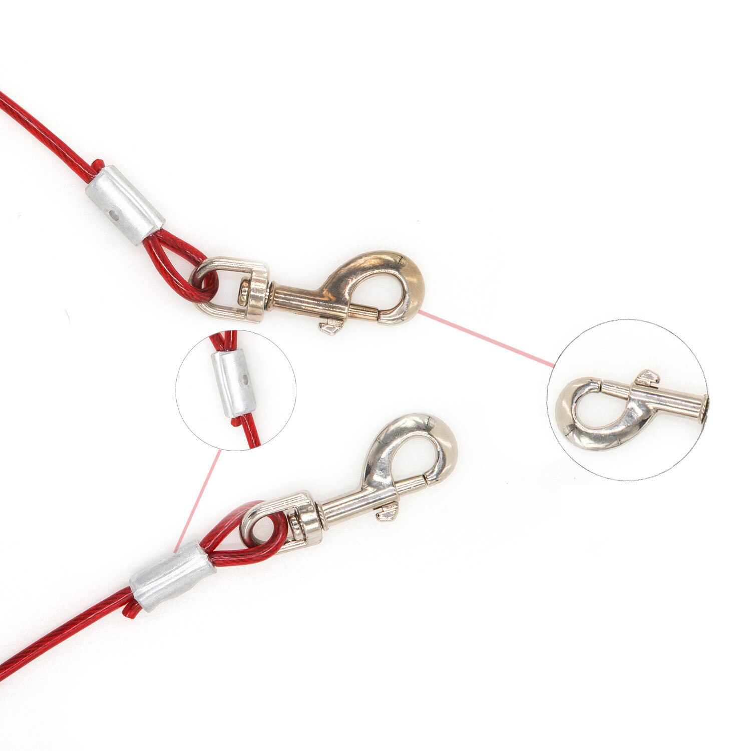 Steel Basics Tie-Out Cable and Fixed Pile Sets for Dogs Outdoor Thick Steel Wire Rope Belt for Large Dogs Training Chain Leashes