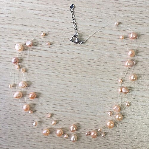 Zoetwater parel ketting Natuurlijke Barokke Parels Choker Ketting voor Vrouwen Eenvoudige Stijl Handgemaakte Bruiloft Sieraden spez