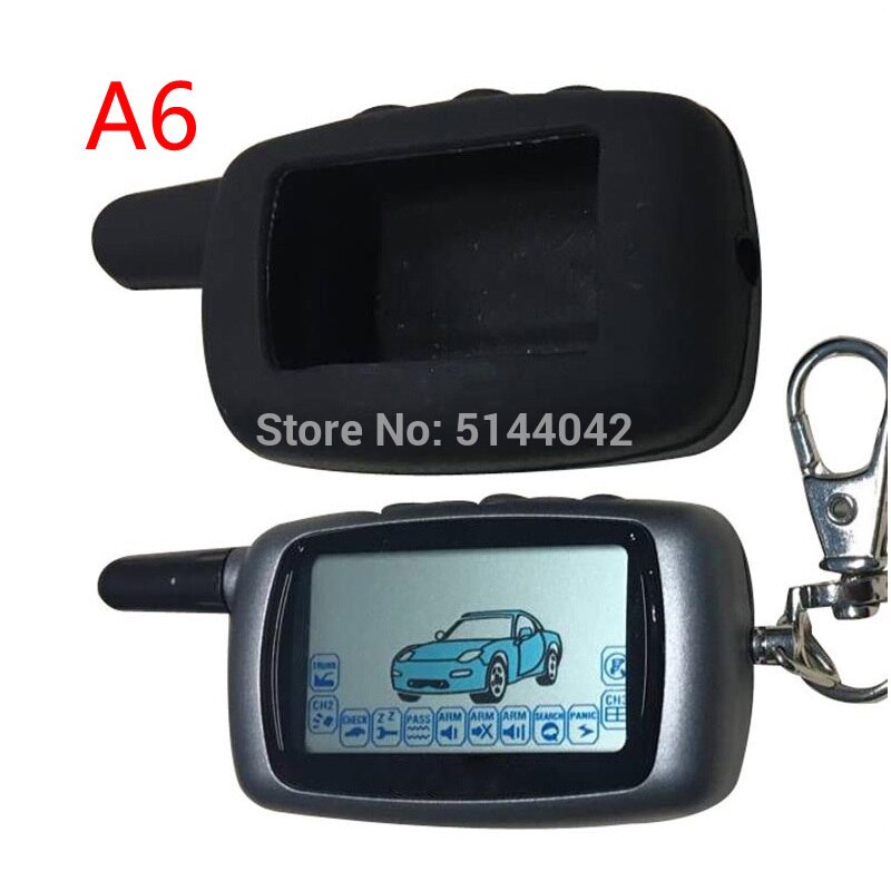 A6 LCD Remote Control + Silicone Case for Russian Vehicle Security 2 way Car Alarm Twage Starline A6 Keychain KGB FX-3 FX3 FX 3