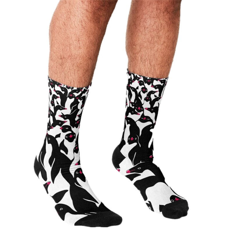 Grappige Mannen Sokken Maan Glow Night Strand Gedrukt Hip Hop Mannen Gelukkig Sokken Leuke Jongens Street Style Crazy sokken Voor Mannen: W87