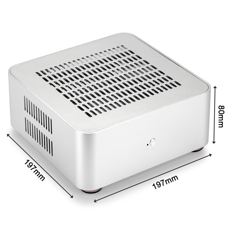 L80s computerbehuizingen aluminium behuizing desktop mainframe met usb 3.0 poort hol voor game behuizing diy mini pc itx behuizing zilver
