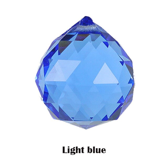 20mm Klar Kristall Beleuchtung Ball Feng Shui Lampe Ball Prisma Regenbogen Sonne Fänger hause Hochzeit Party Dekoration: hell Blau