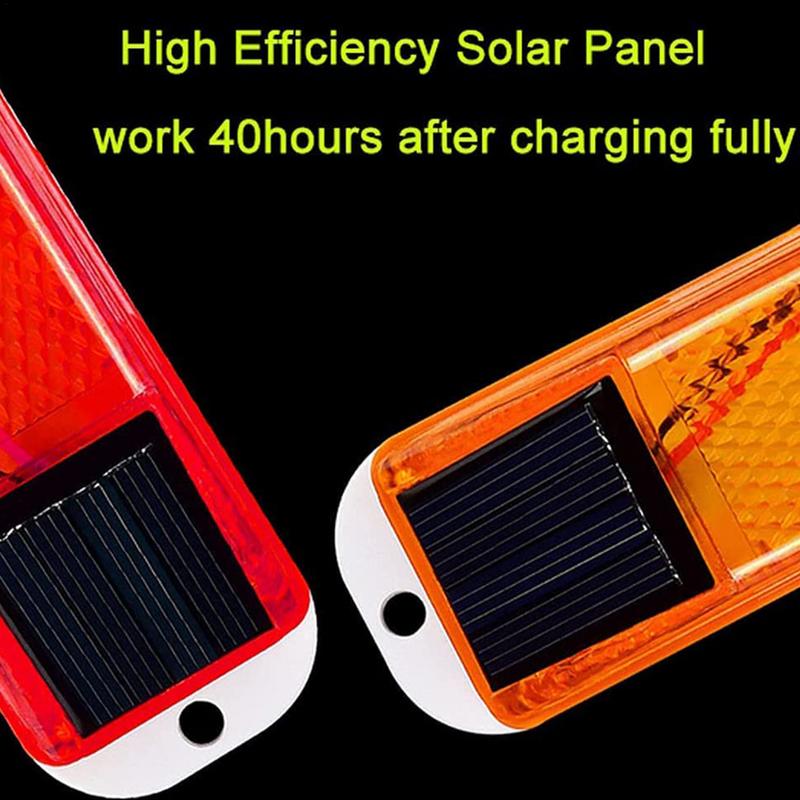 Solar Strobe Warning Light LED Lamp Waterproof Night Safety Driving Solar Strobe Flashing Lights LED Chip Car Accessories