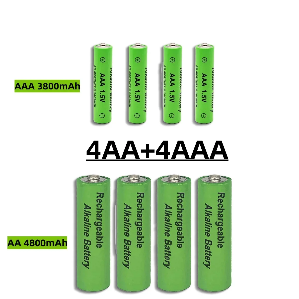 3800 mah 1.5v aa+aaa wiederaufladbare aaa-alkalisch-batterie, geeignet für taschenlampe, maus, uhr, fernbedienung usw. + ladegerät: Braun