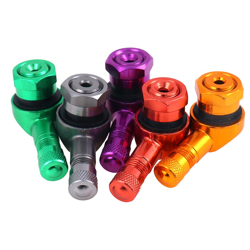 2pcs 90 Degree Angle CNC Aluminum Valve Stem Motorcycle Wheel Tire Tubeless Valve Stems for 10mm 11.3mm Rim Wheel Parts