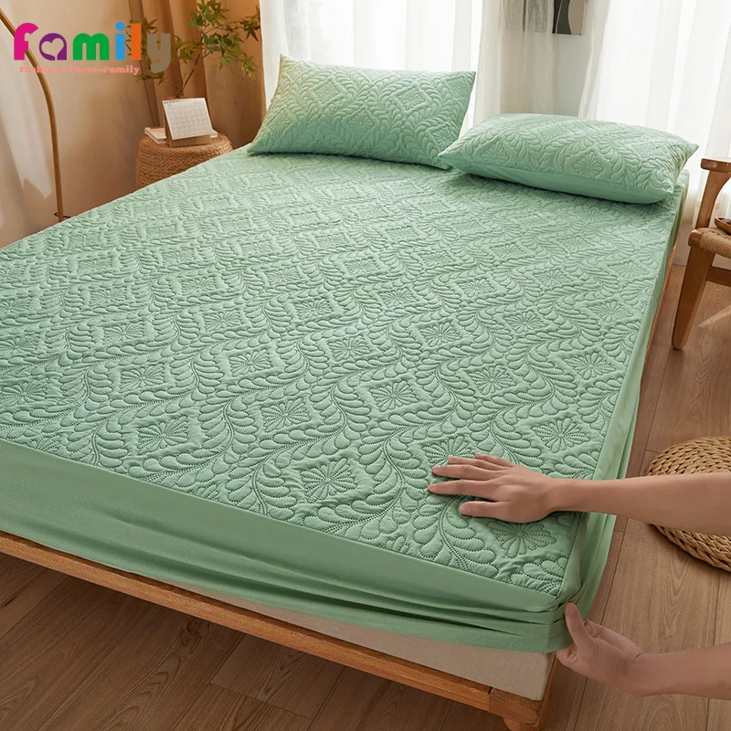 Waterdicht Laken Gewatteerd Matrashoes Voor Winter Elastische Hoeslaken Beschermer Volledig Queen King 160/140*200Cm