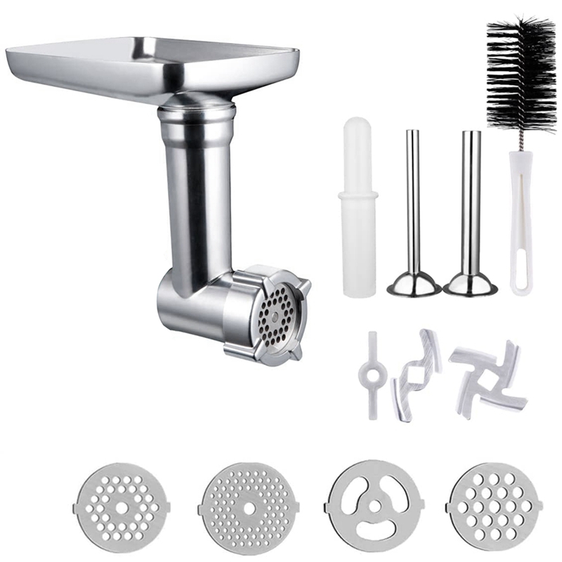 Metal Meat Food Processor Grinder Attachment for Kitchenaid Stand Mixer Meat Grinder Accessories Set: Default Title
