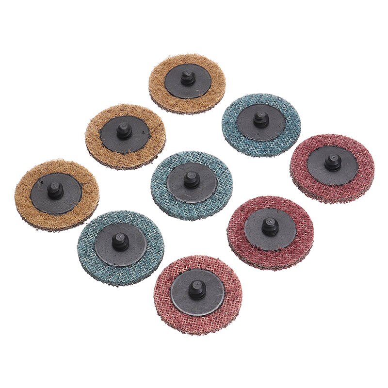 10Pcs 2" 50mm Sanding Roloc Discs Scotch Brite Roll Lock Surface Coarse Pads 60/80/100/150/180/240 Grit For Polishing