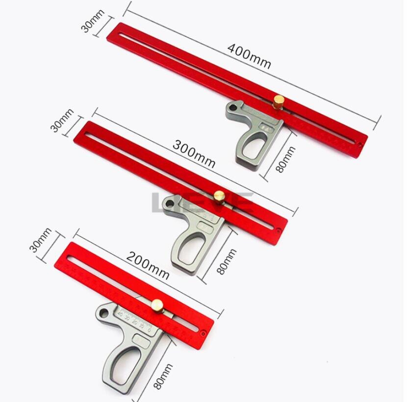 200/300/400mm 45 degree ruler Aluminum marking Ruler Height Ruler Woodworking Scriber Woodworking Scribe Gauge Measuring Tool