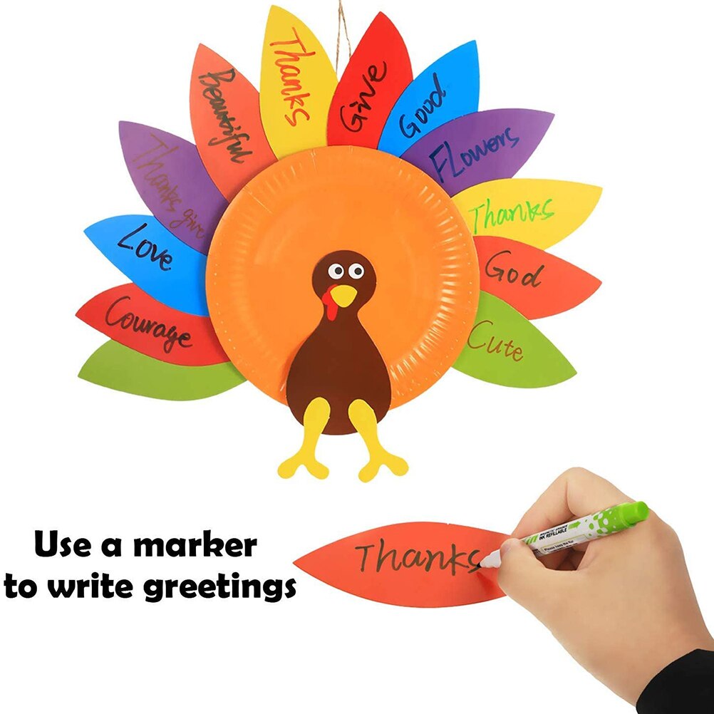 3 pcs/set Thanksgiving Turkey Craft Kits Kids DIY Festive Fall Thanksgiving Party Game School Activities Door Hanging Ornament