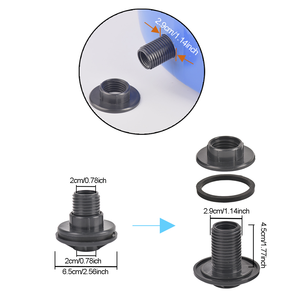 Copper Alloy Faucet with Partition Accessories, PVC Rain Barrel Spigot Kit for Aquarium and Livestock Drainage Adapter