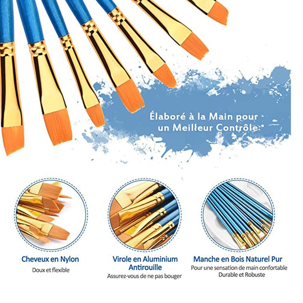 Artist Paint Brush With Palette Watercolor Wood Handle Painting Brushes Art Supplies Stationery