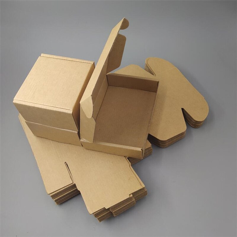 15*15*2cm Square Folding Carton with Tuck In Flap Brown Cardboard Mailing Postal Box Kraft Boxes