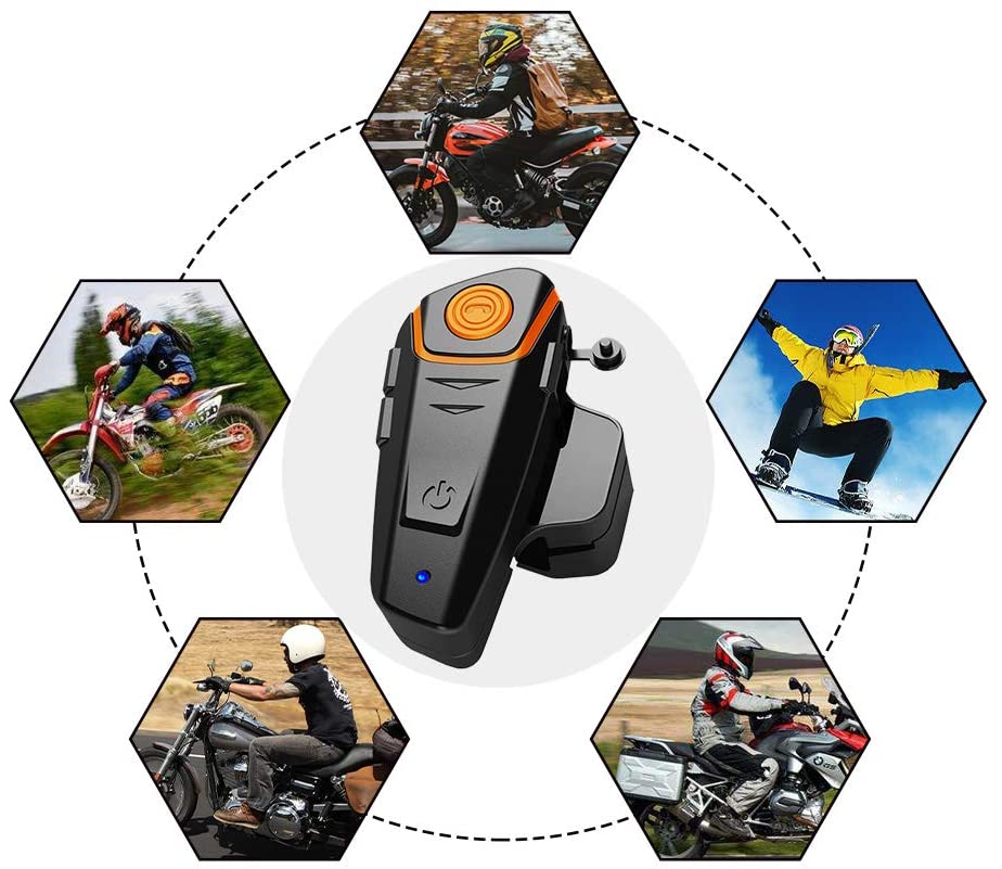 BT-S2 Motorcycle Bluetooth intercom, Snowmobile Helmet Bluetooth Headset 1000m Helmet Bluetooth Communication System