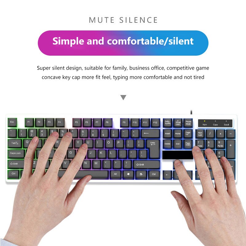 Wired Gamer Keyboard USB Connection Mechanical Keyboard Hybrid Sandwich Backlit Gaming Keyboard 104 Keycaps For Notebook PC