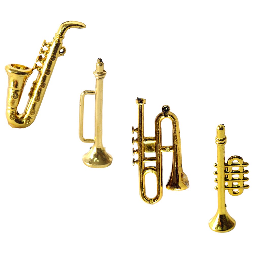 1 Set Decorative Mini Musical Instrument Mini Scene Layout Saxophone Trumpet