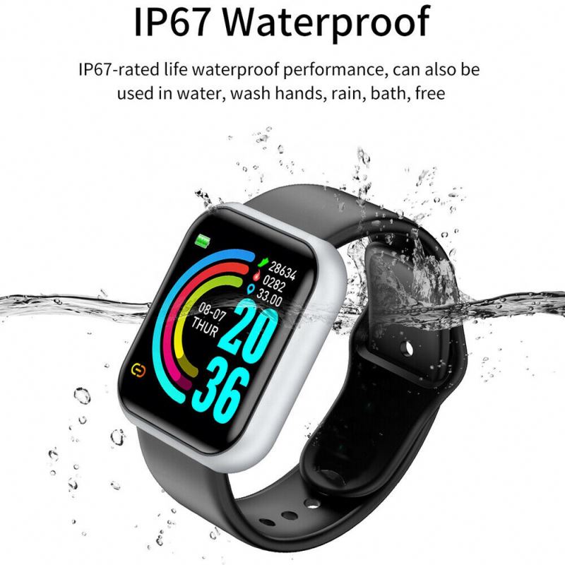 2022 d20 smartwatches für damen und herren  y68 fitness-tracker mit herzfrequenzmesser und blutdruckmessung für android und ios
