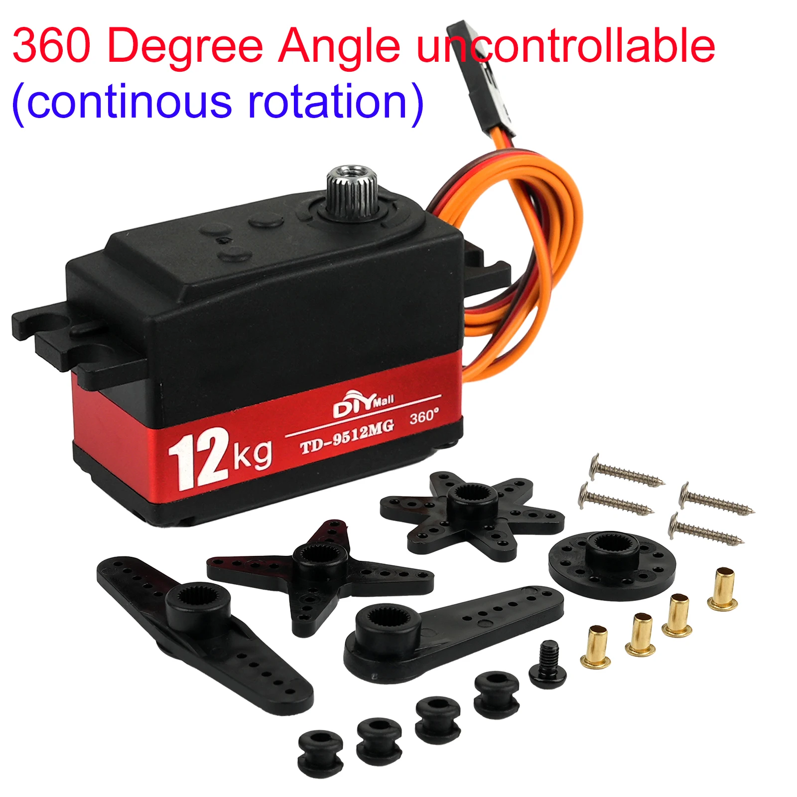 Servo numérique semi-métal TD-9512MG, 12KG, 4.8v-7.4v, mécanisme de direction 180/270/360 degrés pour voiture RC 1:8 1:10, voitures à dérive, coureur plat: MULTI