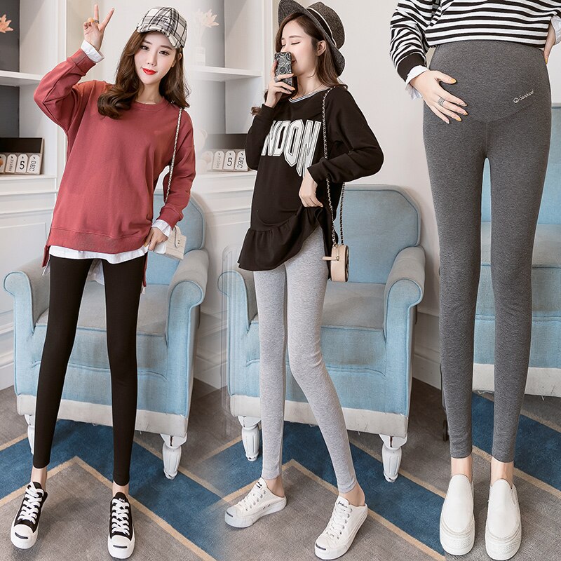 Pantalones de talla grande para Mujer Embarazada, Ropa de embarazo, pantalones de cintura ajustable, mallas elásticas delgadas suaves, premamá