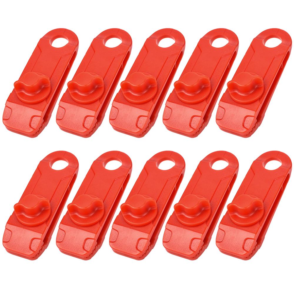 10 teile/satz Zelt wanderung plane clip anker outdoor Caravan clampgripper falle Straffen snap kiefer grip camp markise baldachin werkzeug leinwand kit: Red