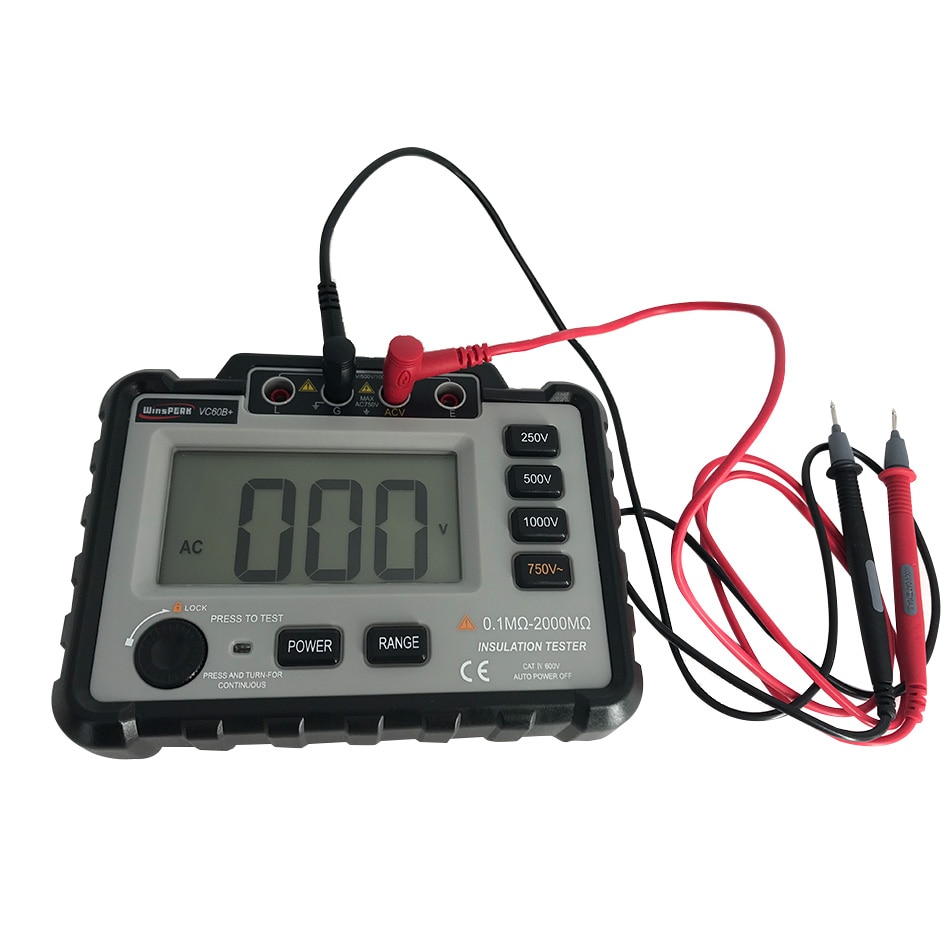 VC60B+ Digital Insulation Resistance Tester 1000V Original Megger MegOhm Meter High Voltage Short Circuit Input Alarm Multimeter