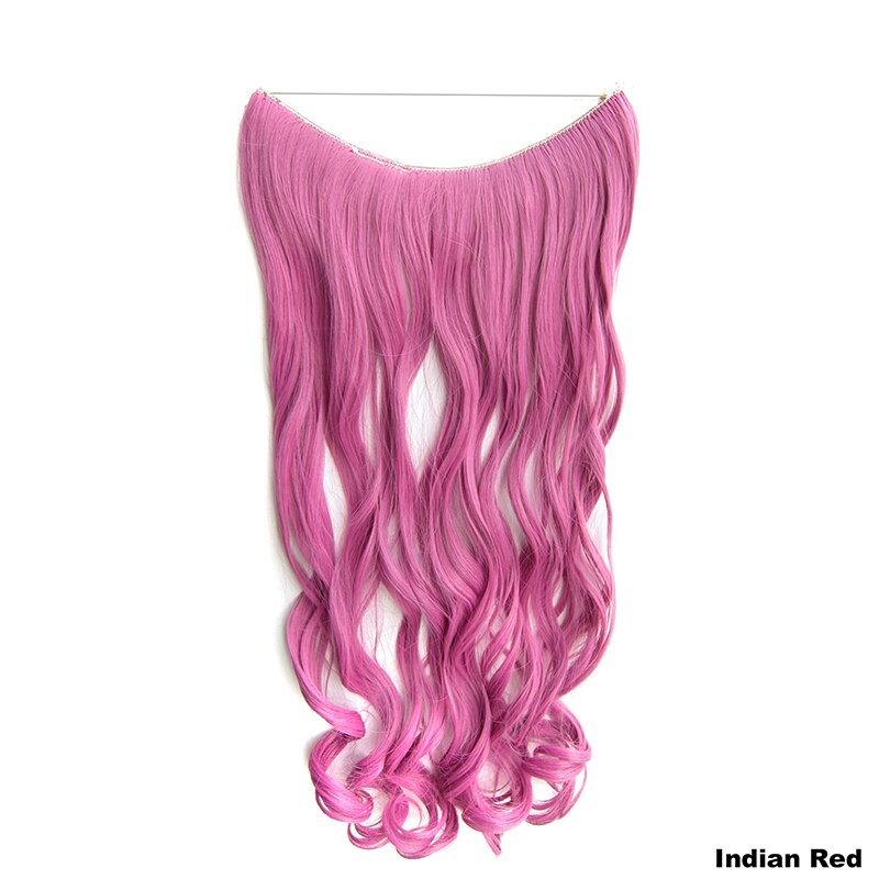 Similler-extensiones de cabello sintético para mujer, hilo Invisible de 24 pulgadas, sin Clips, rizado largo, línea de pescado secreta, 100g